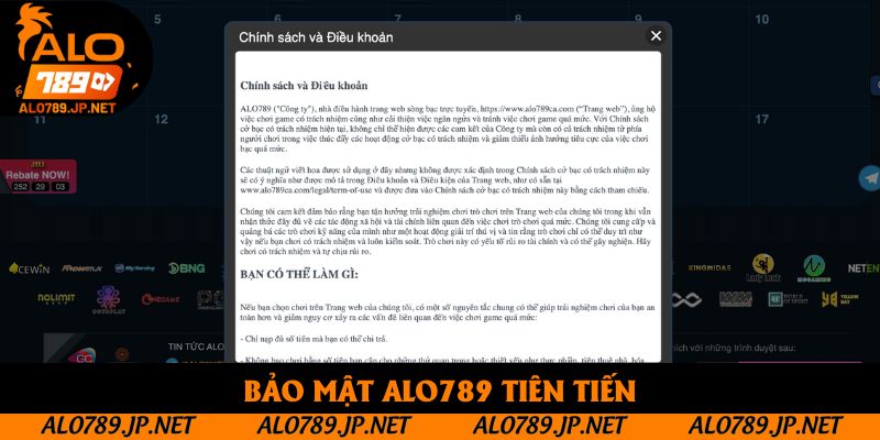 TRANG CHỦ 42 Bảo mật Alo789 tiên tiến